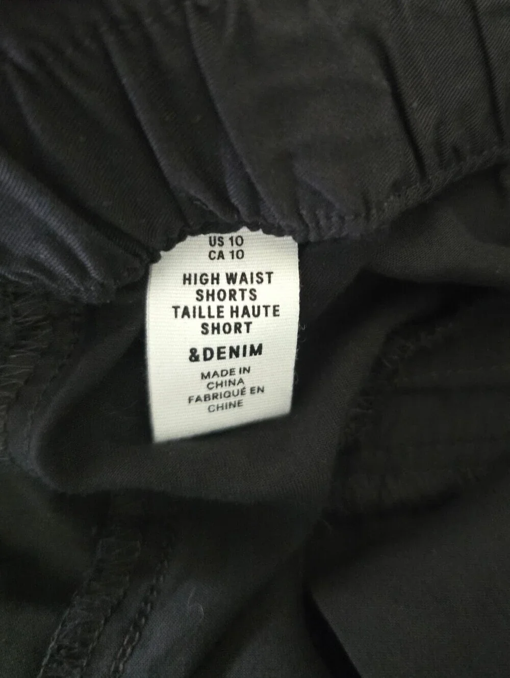 H&M Womens Black High-Waist Shorts with tie Size 10